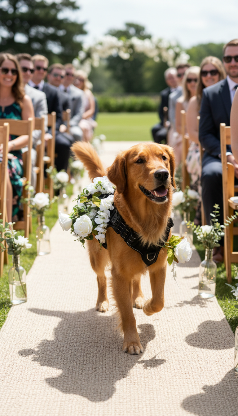 Dog Flower Girl Attachment for Harness - Rental