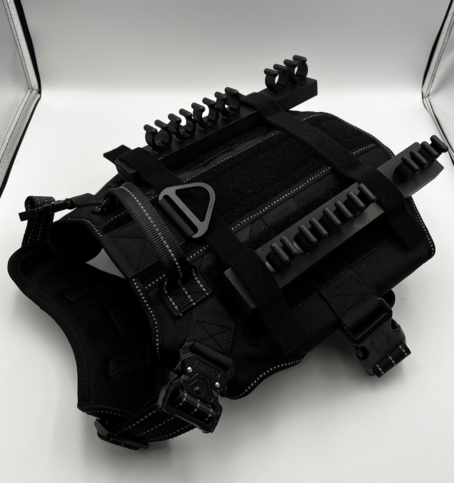 The Solo Shot Saddle: Dog "Shot" Harness for Mini-Liquor Bottles (2 Rows - 12 Shooters)