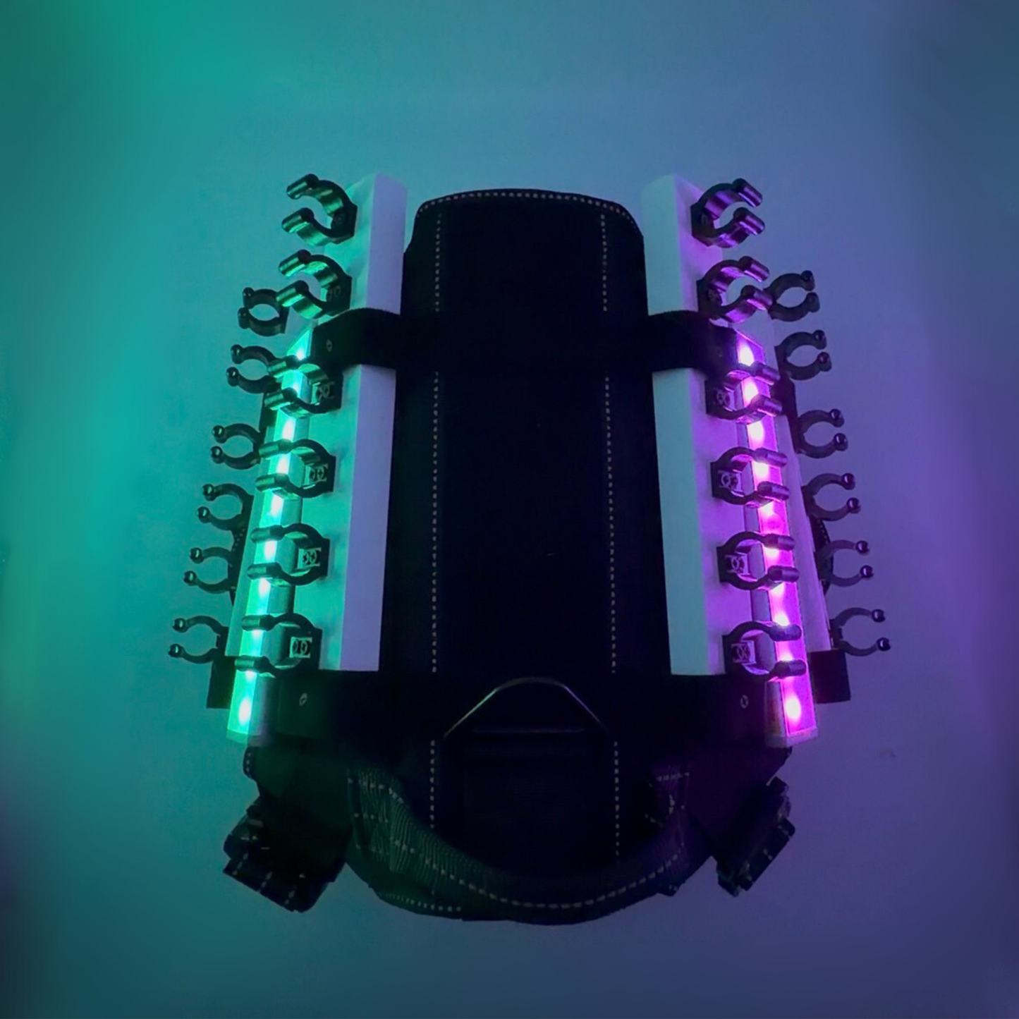 LED harness attachment for dogs by Solo Saber & Co., designed for illuminated barktender and wedding use