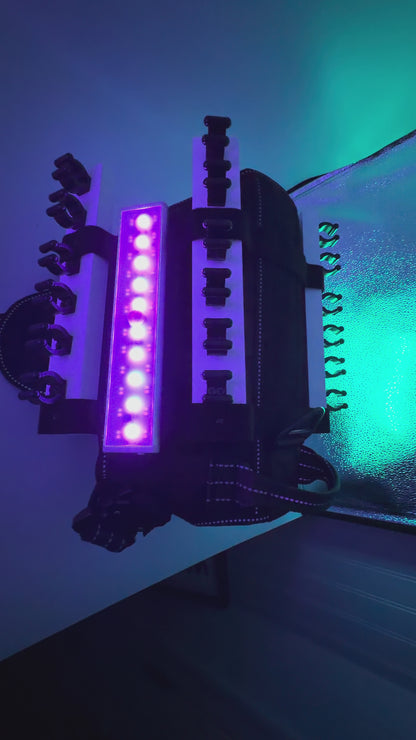 Illuminated LED harness attachment for a dog barktender by Solo Saber & Co.