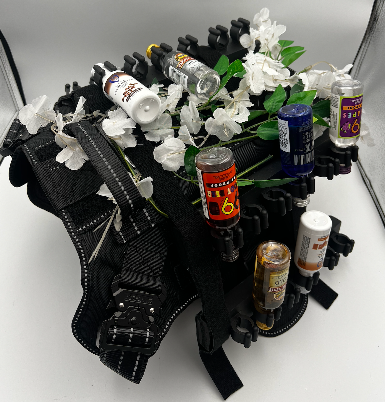 The Ultimate Wedding Party Pup Bundle: Solo Shooter Saddle Dog Shot Harness (24 shooters) + Flower Girl & Ring Bearer Attachments
